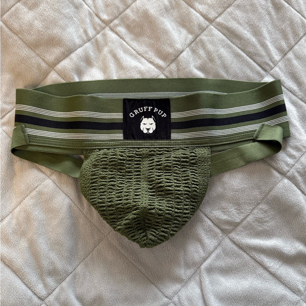 Men's Green Gruff Pup Jockstrap